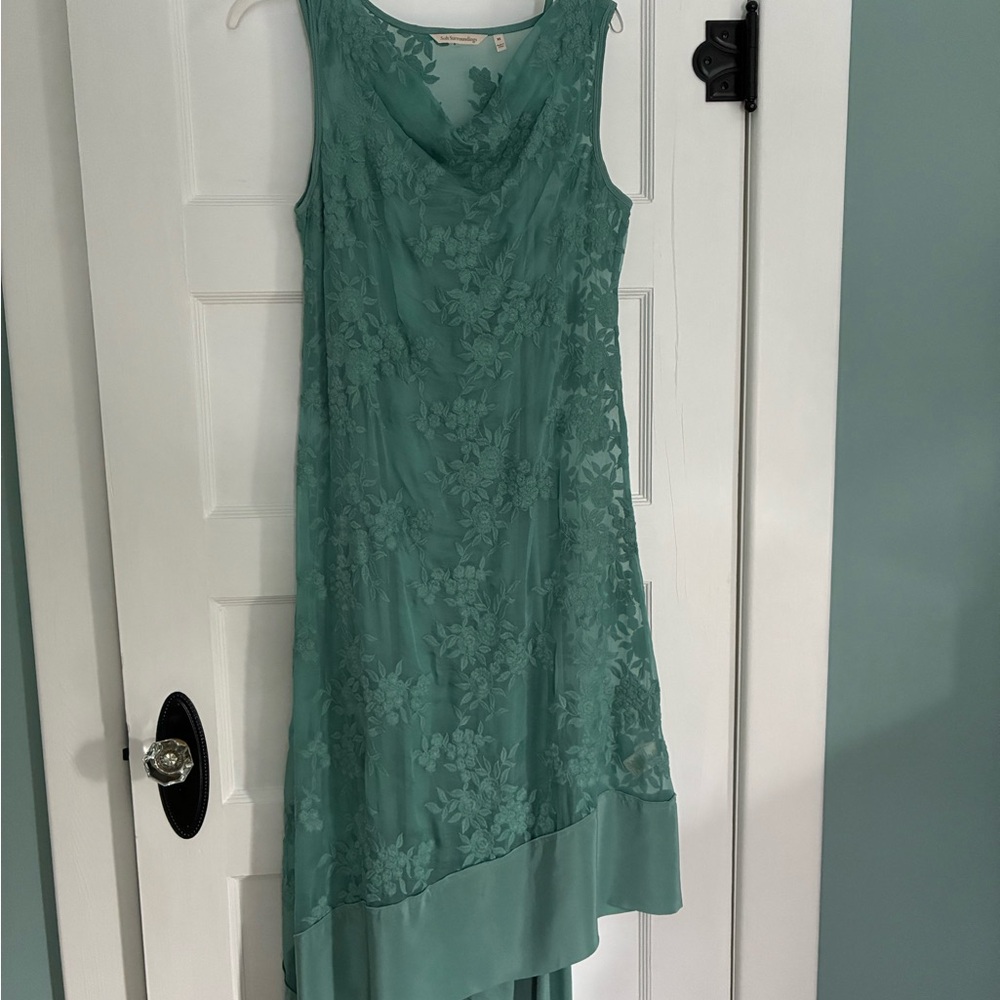 Soft Surroundings Silk Maxi Dress in Sage